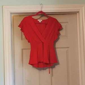 FREE WITH PURCHASE Red peplum top